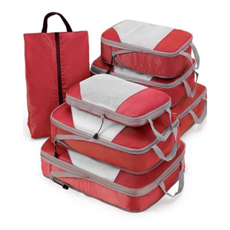 Travel Compression Storage Bags 7 Set Luggage Packing Cubes for Clothes Organization Waterproof Dustproof