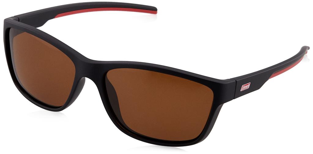 Coleman Polarized Lens Black Matte Red Sunglasses, Matte/Black CO3079-2