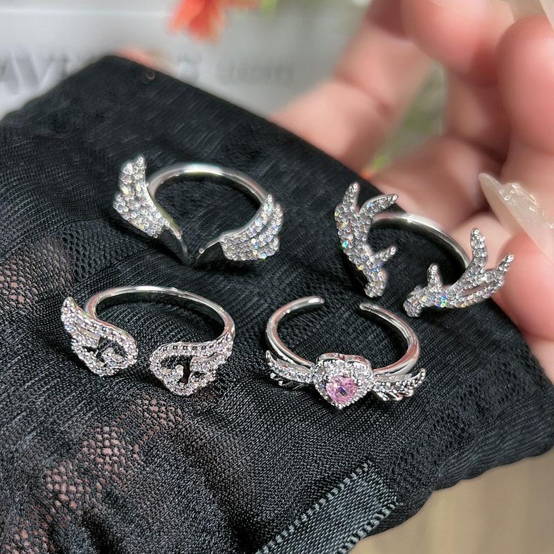 Simple Personality Qixi Festival Antlers Wings a Deer Has You Light Luxury Fashion Ring Women's Exquisite High Sense Niche Ring