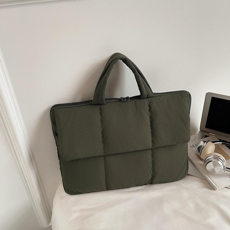 Autumn and winter new down commuter shoulder bag casual large capacity cotton bag niche design fashionable portable tote bag