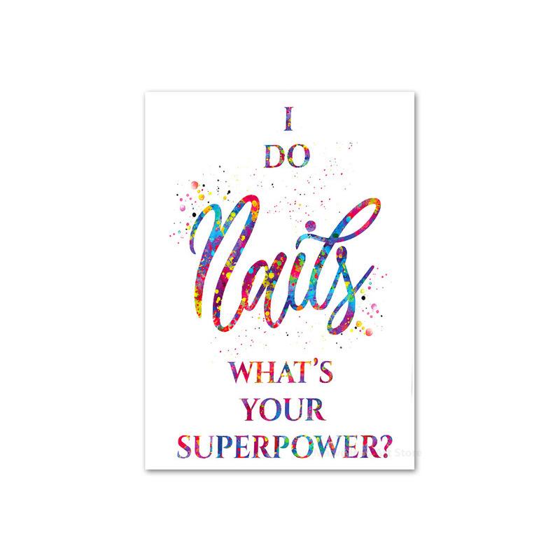 Nail Polish Watercolor Canvas Posters and Prints Cosmetic Salon Nordic Wall Art Pictures for Living Room Home Decoration