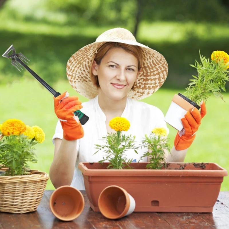 2 v 1 Ruční nástroj na odstraňování plevele 5/6/11 zubů Kypření kořenů trávy Zahradní zahradnický vytrhávač Odstraňování Plevelící nástroj pro zahradu trávník dvůr