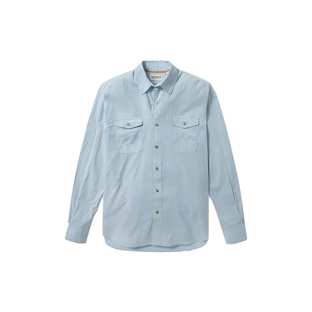 Timberland Solid Color Casual Breathable Long Sleeve Shirt Men Shirts Deep-Blue A2EWJ-B02