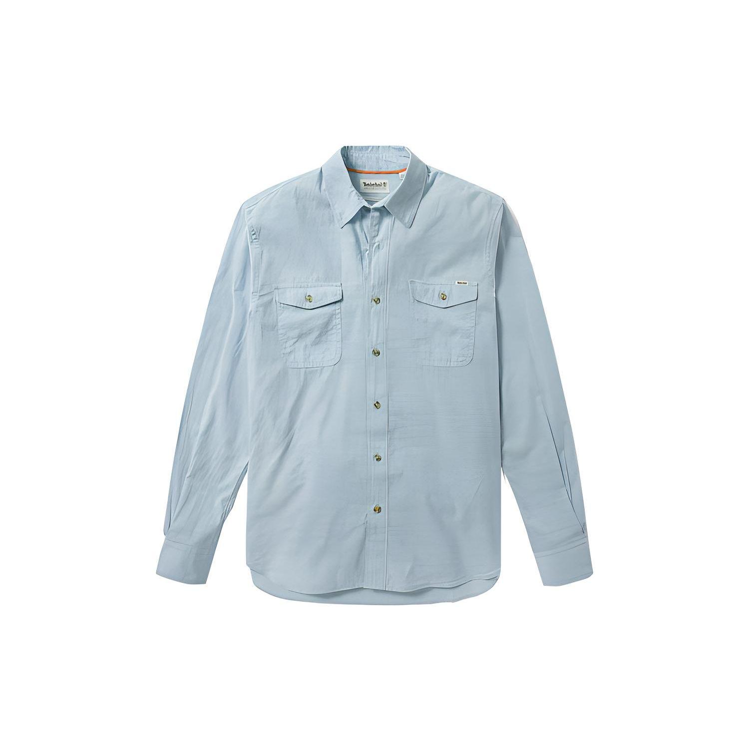 

Timberland Однотонная повседневная дышащая рубашка с длинным рукавом Мужские рубашки темно-синего цвета A2EWJ-B02 L