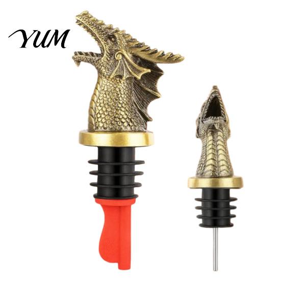 Reusable Wine Preservation Stopper Dragon Head Pourer And Stopper, Resin Spout for Liquor Kitchen Gadgets Spirits Bottles, Sealer Whiskey Champagne