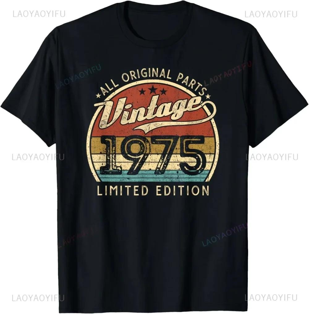 50th Birthday Gifts Men Women 50 Years Old Vintage 1975 Party T-Shirt Women Men Clothing Streetwear Graphic T Shirts Tops