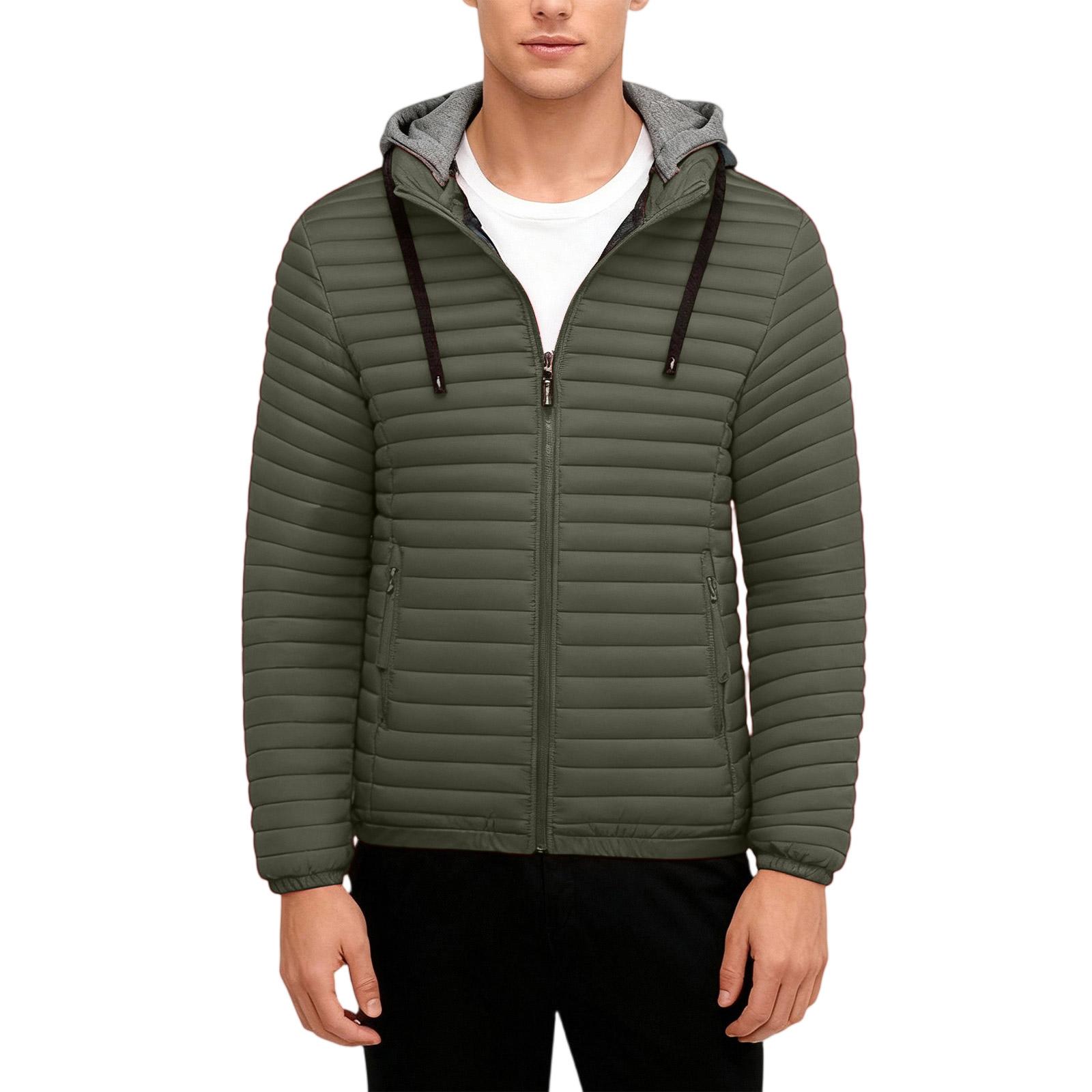 

Men s Leisure Thin And Light Pork Rib Garment Hooded Hood Cotton-Padded Jacket Coat M