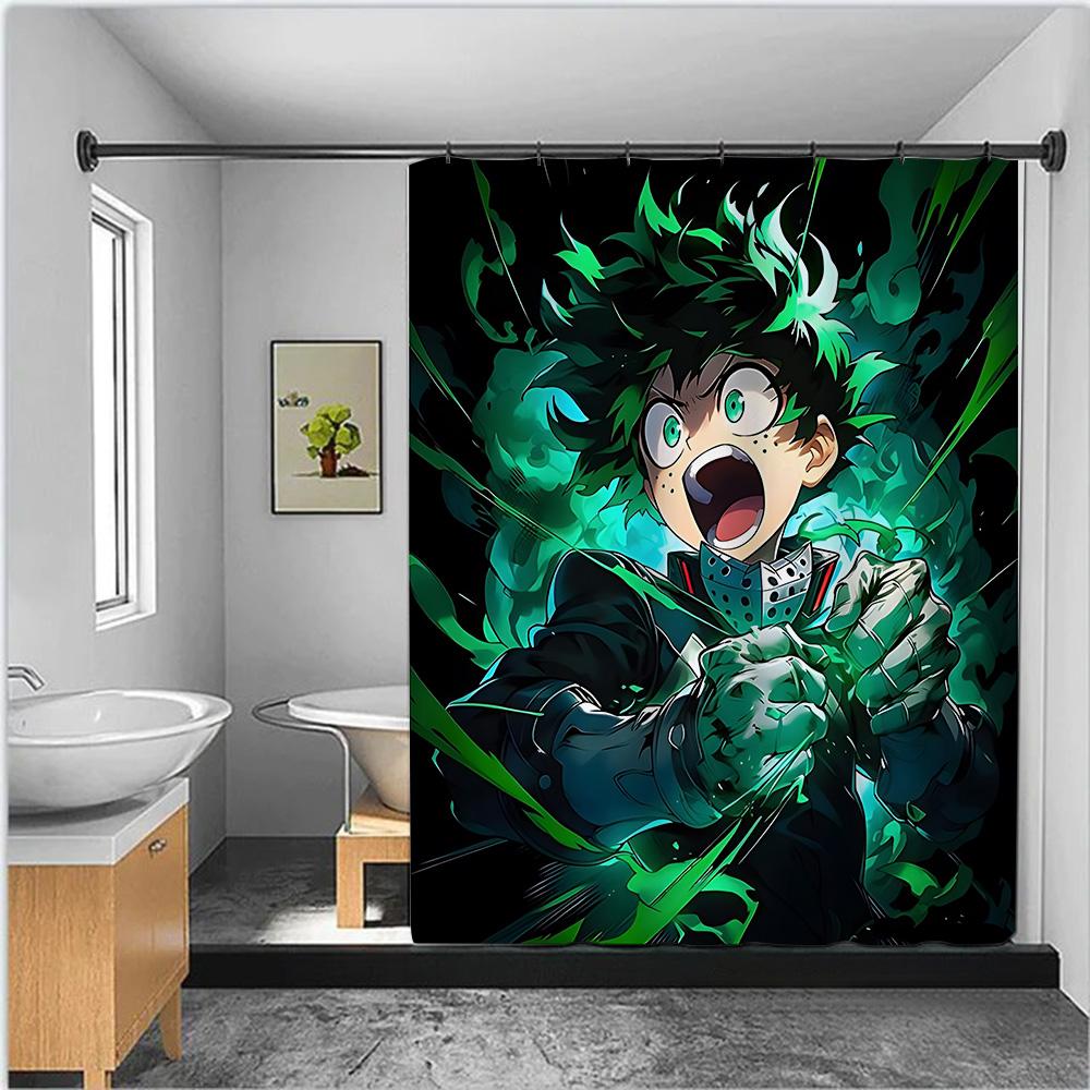 Shower Curtain Waterproof Polyester Fabric Paint Colorful Bath Curtains My Hero Academia Deku Home Bathroom Decor With Hook