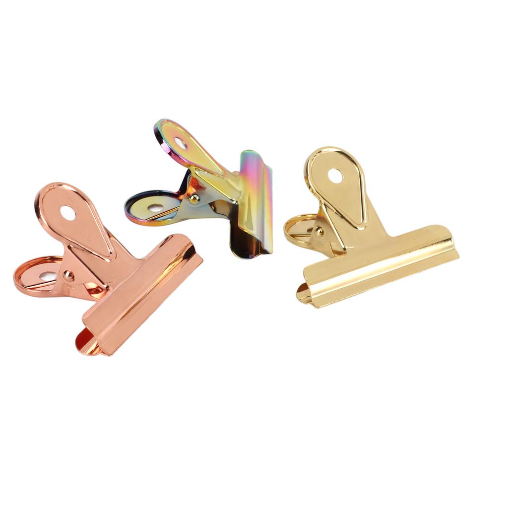 3Pcs Elliot Folders 65mm Assorted Colors File Paper Clips for Office Home School