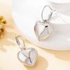 A Pair of Women's Fashionable Dangle Earrings, Smooth Heart-Shaped Ccb Pendant Earrings, Simple and Unique Hip-Hop Earrings, Suitable for Daily 