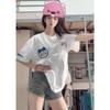 Cartoon Print Unisex Cotton Summer T-Shirt, Short-Sleeve, New 2025 Style