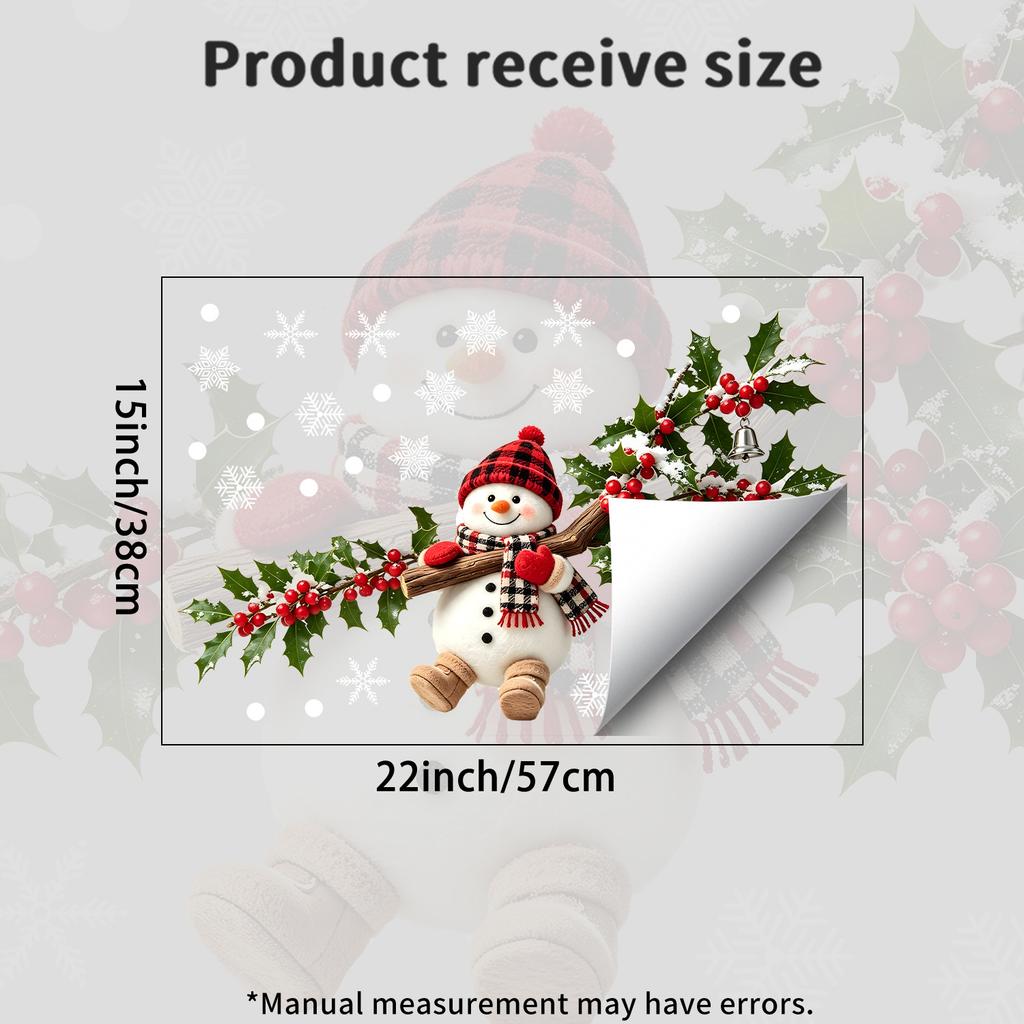 Swinging On A Swing, Snowman Christmas Static Window Sticker Does Not Damage Glass In The Living Room Window