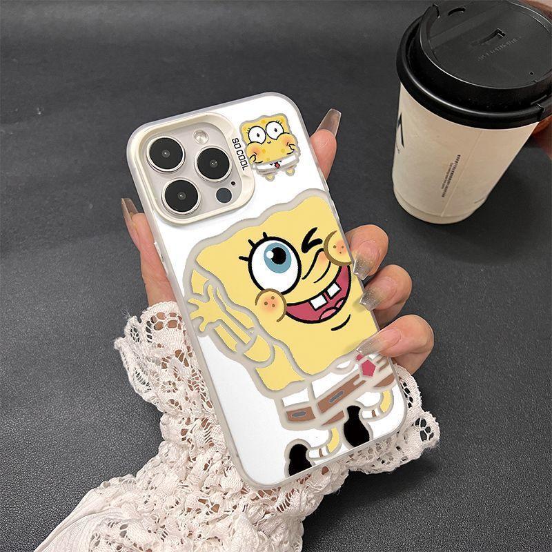 SpongeBob SquarePants phone case for 16/15/14/13 Pro models, compatible with all iPhone 12/11 Pro Max models, Instagram style.