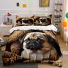 Cute Pug Print Bedding Set Sports Enthusiast 1 Duvet Cover 1/2 Pillowcases Adult and Children Bedding Set Luxury Gift