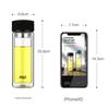 Fuguang Double-Layer Glass Cup for Men And Women, High Borosilicate Glass 304 Tea Strainer Cup with Tea Infuser, 320ml