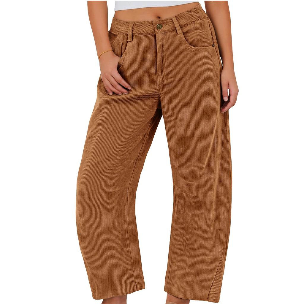 Women's Casual Fashion Comfortable High Waist Loose Straight Leg Pants