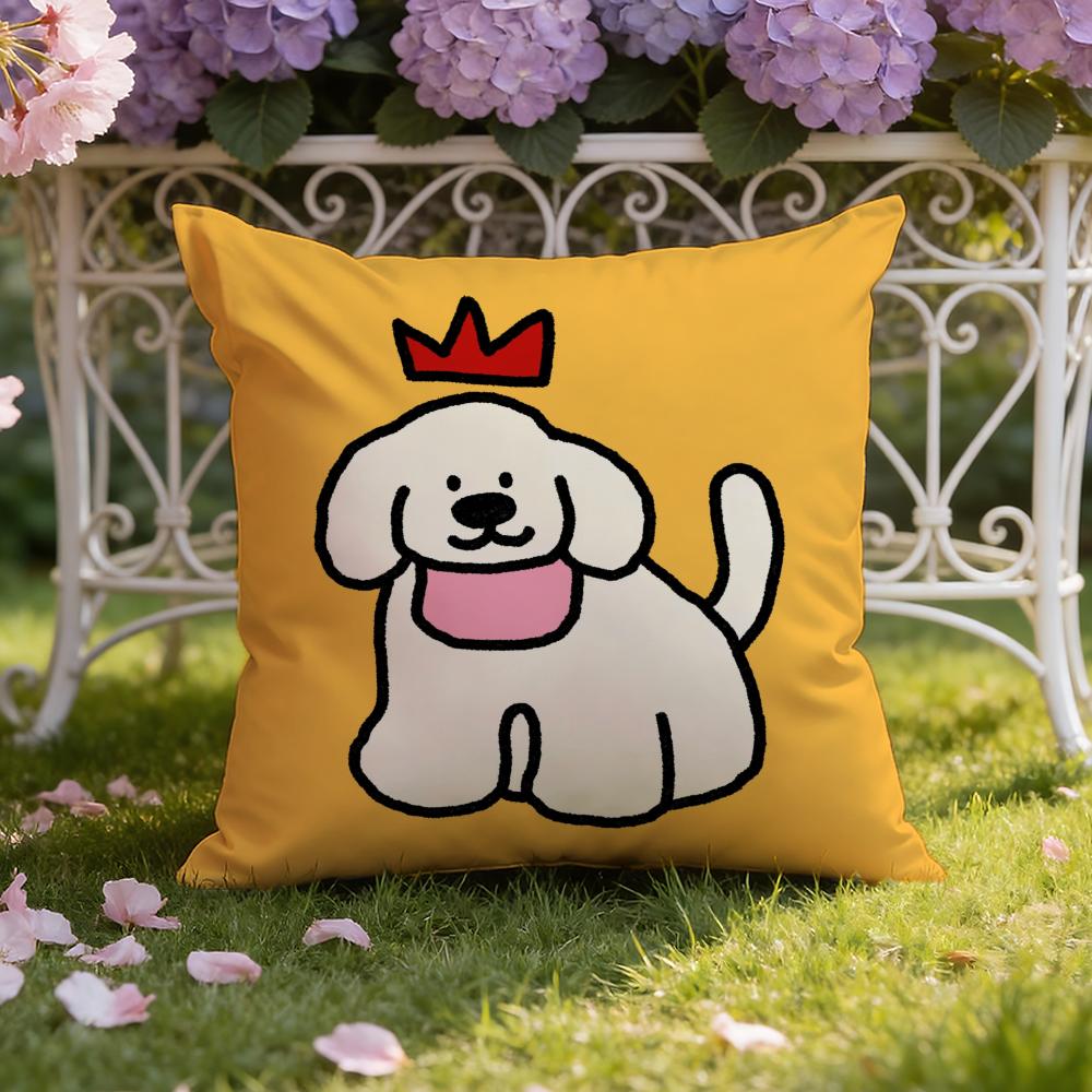Happy D-Dog Cushion Cover Home & Car Dual-Scene Pillow Cover: Reversible for Premium Comfort