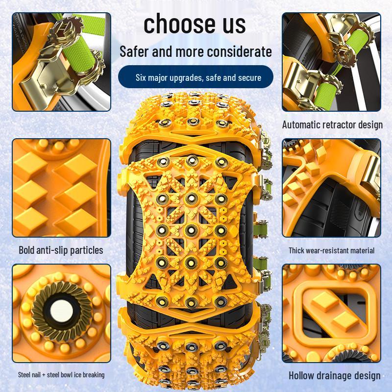 Winter Universal Snow and Mud Anti-Skid Chains for Small Off-Road Vehicles and Sedans