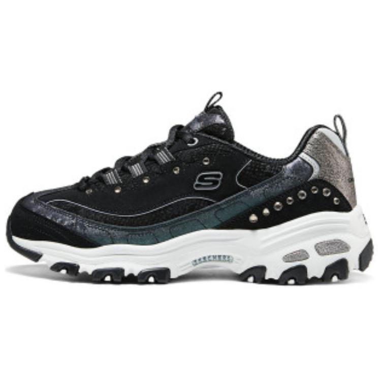 Skechers DLites Comfortable Versatile Low-Top Dad Shoes Women sneakers Black 150036-BKGM 35