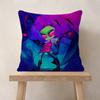 Funny Anime IInvader ZIM Pillow Case Fashion Square Pillowcase Bedroom Sofa Room Ins Decoration Leisure