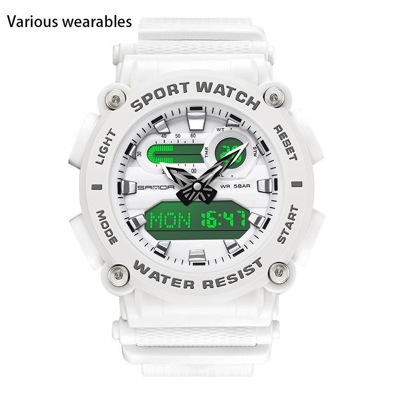 New Electronic Watch Multifunctional Outdoor Sports Green Light Waterproof Men's Watch Simple Creative Watch