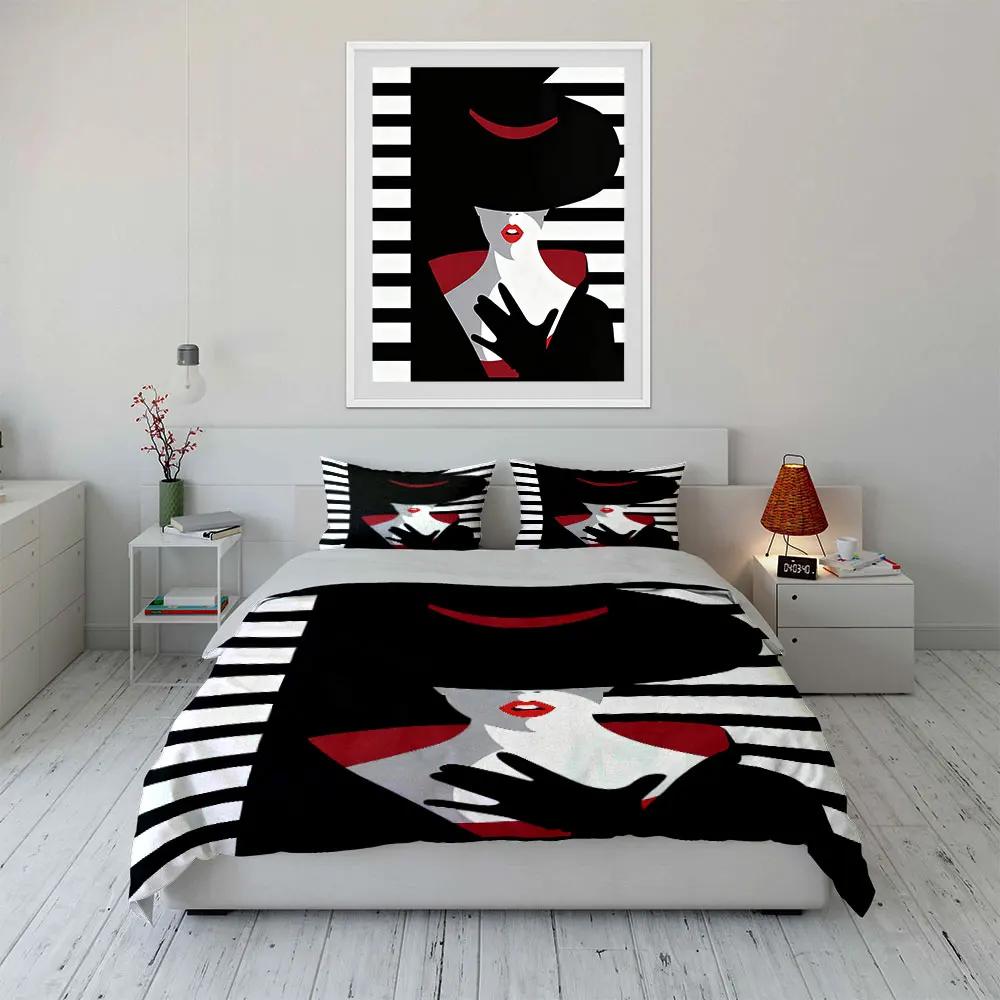 Fashionable Lady Decor Set Soft Comfortable Duvet Cover Bedding Set Included 1*Duvet Cover & 2*Pillowcases Gift