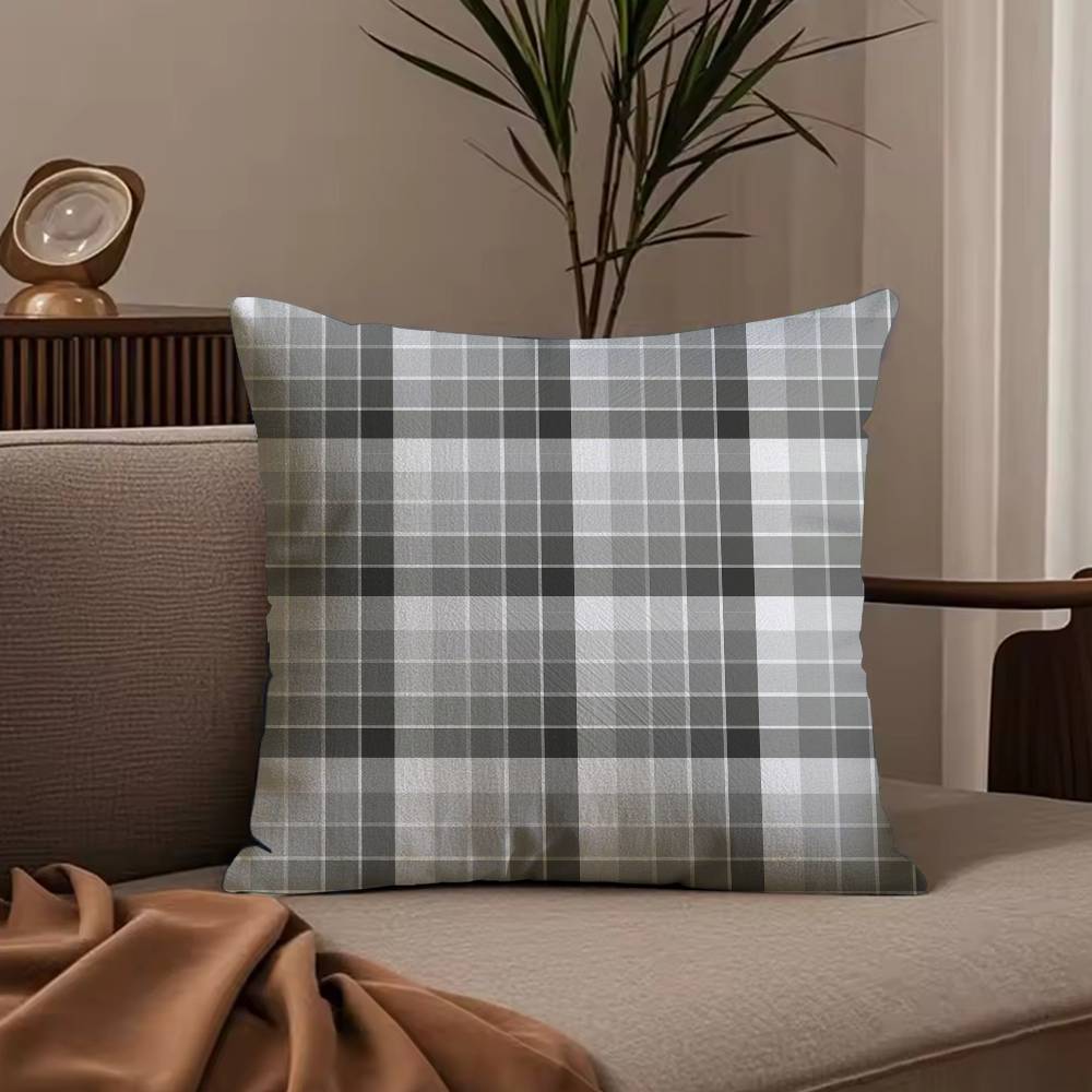 Черно-белая геометрическая клетка Наволочка null 30cmx30cm