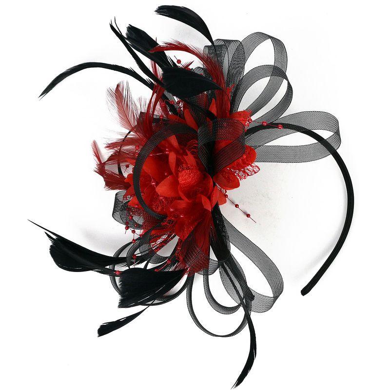 Bandeau élégant à plumes florales pour accessoires de cheveux pour femmes