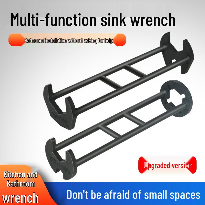 Multifunctional Bathroom Sink Wrench: Socket, Faucet, Pipe Installation & Disassembly Tool