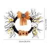 Halloween Wreath Decor With Black Cat Boo Pumpkin Ghost Hanging Ornament Home Party Door Wall Decoration