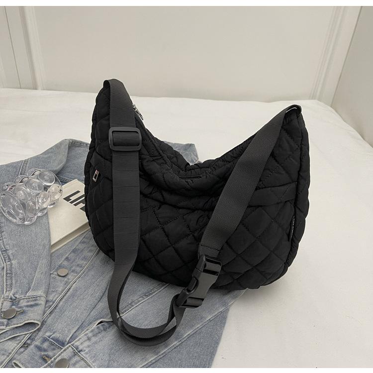 Осенне-зимняя мода новая плечевая сумка из ткани Оксфорд ромбовидная повседневная сумка большой вместимости хлопковая сумка кроссбоди сумка-пельмень