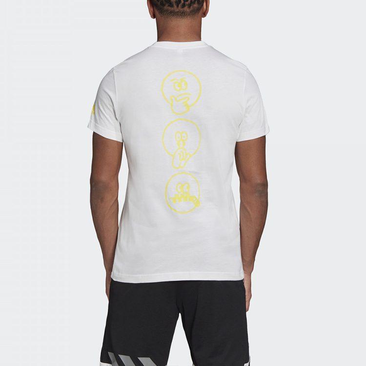 Adidas T Shirts Men's White Crew Neck Moderate Straight Fit GD8715