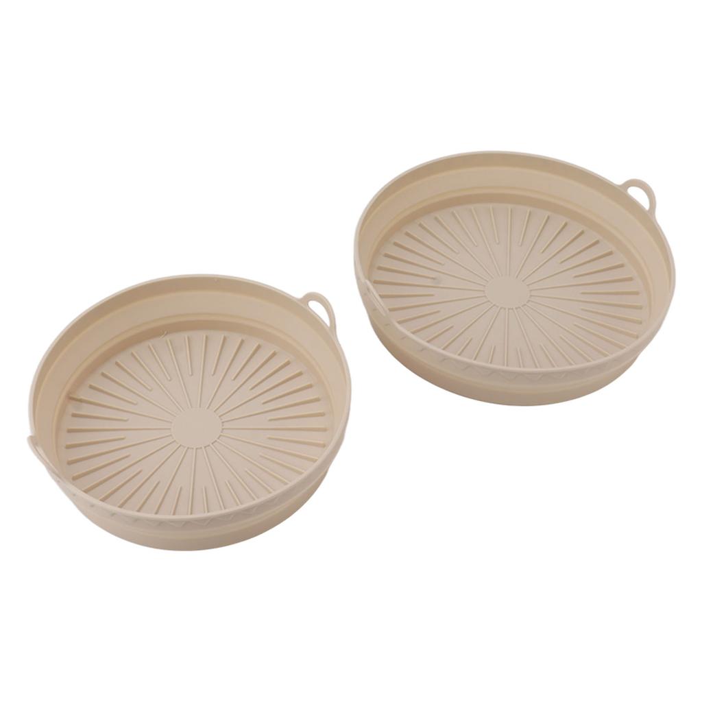 2 PCS Kitchen Fryer Silicone Liners Basket Foldable Reusable Kitchen Fryer Silicone Pot Bowl for Kitchen Fryer