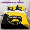 Stade Rochelais rugby Pattern Bedding,Quilt Set Quilt Cover Pillowcase Home Birthday Gift (1*duvet cover+2*pillowcase,without core)