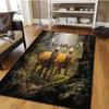 Forest Deer Rug: Rustic WildlifeCarpet forCabin Interiors Nature-Inspired LivingRoomDecor Anti Slip Carpet Can Be Machine Washed