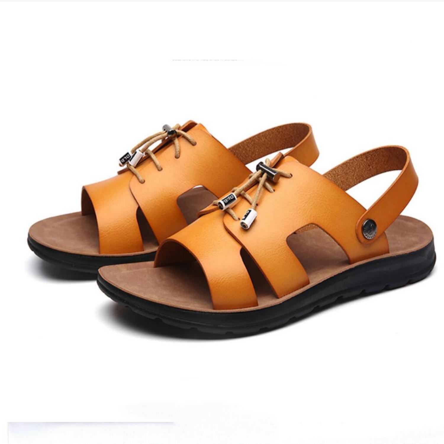 Модные мужские сандалии из спилковой кожи — фото 6