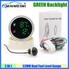 MAIMEIMI Dual Fuel Level Gauge with Flash Alarm Green LED Digital 52MM Oil Tank Meter 0-190ohm Fuel Level Sensor 100-550MM Boat
