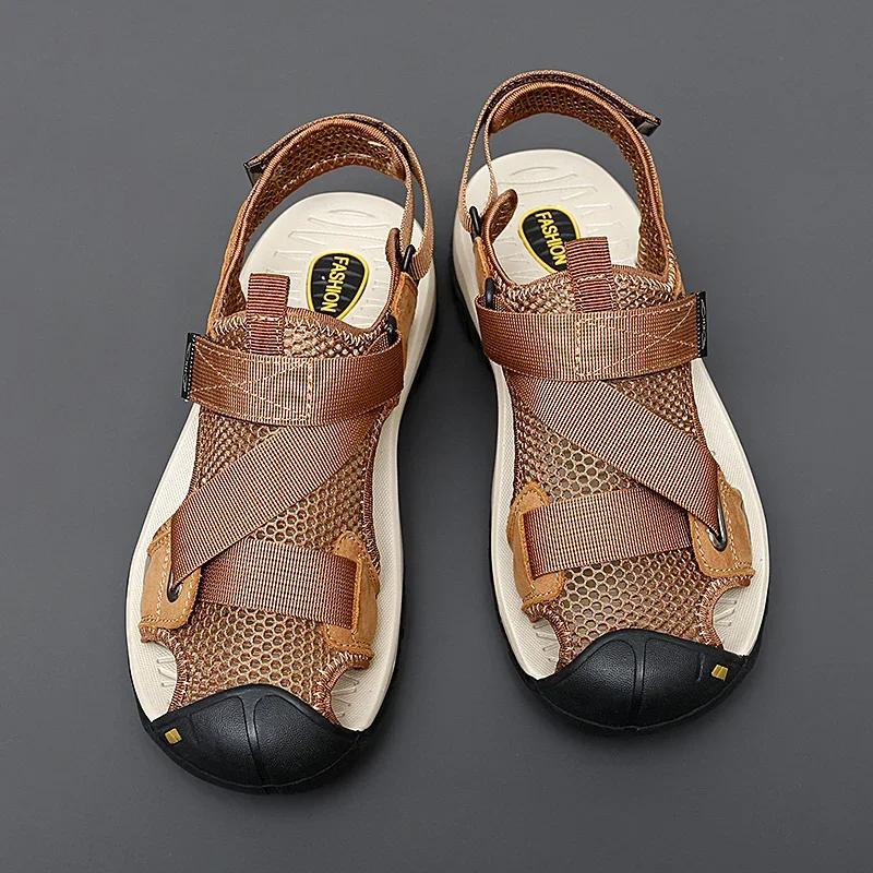 Fashion Mens Soft Sole Summer Flats Breathable Beach Shoes Men Outdoor Casual Roma Shoes Quick Dry Wading Aqua Shoes Slippers For Man