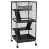 Steel Cage for Guinea Pigs and Chinchillas with 3 Levels, Wheels and Removable Tray, Grey