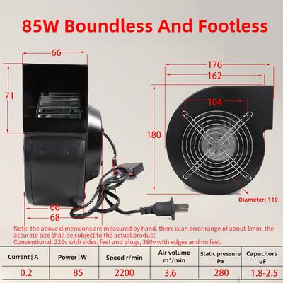 Kleine Industriële Frequentie Centrifugaalventilator 220V 380V Multi-vleugelig Luchtmodel Blower