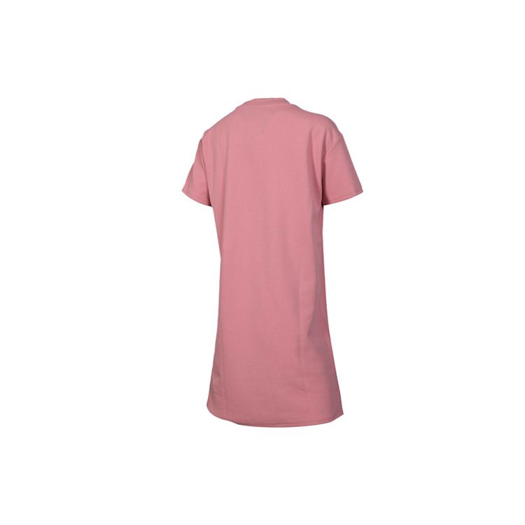 Puma Solid Color Spliced Loose Breathable Casual Sports Short Sleeve Dress Women dresses Pink 595996-14