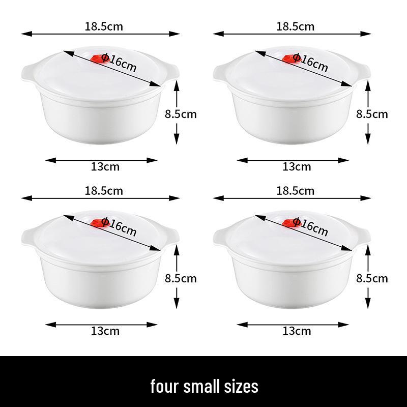 Round High-Temperature Resistant Microwave Lunch Bowl with Lid