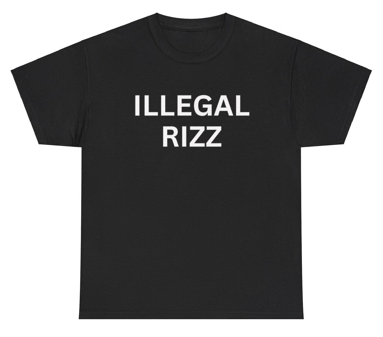 Illegal Rizz T Shirt Funny Oddly Specific Out Of Pocket Cursed Gag Gift Tee S