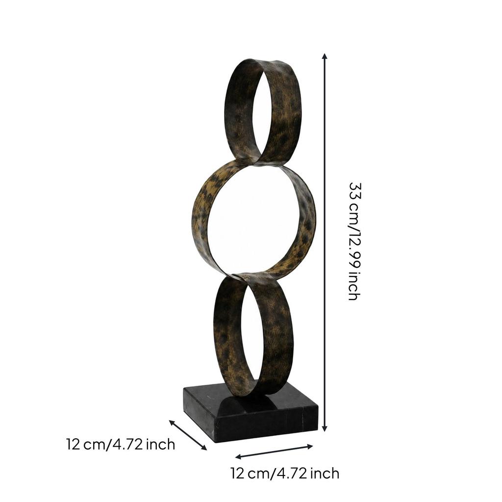 Freestanding Metal Circle Sculpture Minimalistic for Office