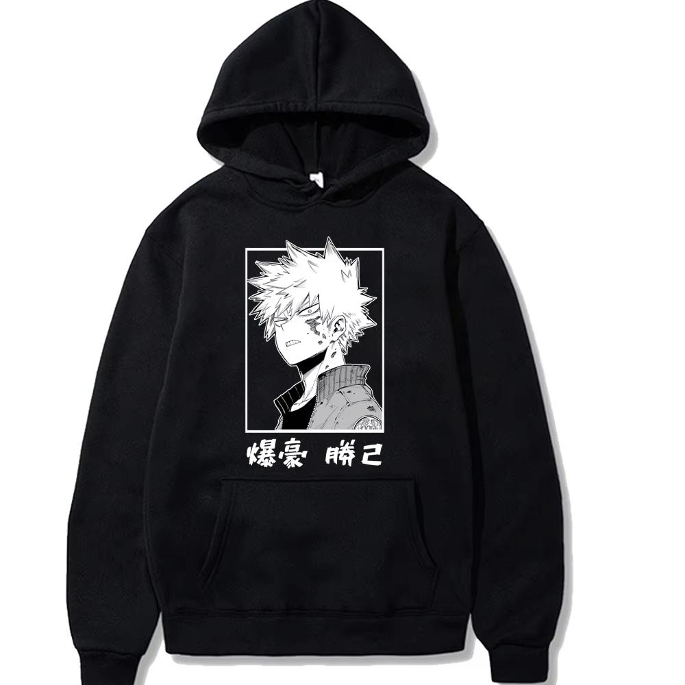 Unisex mikiny Harajuku My Hero Academia Japonské anime Bakugou Katsuki Pánská mikina s kapucí Streetwear Neformální mikiny s potiskem