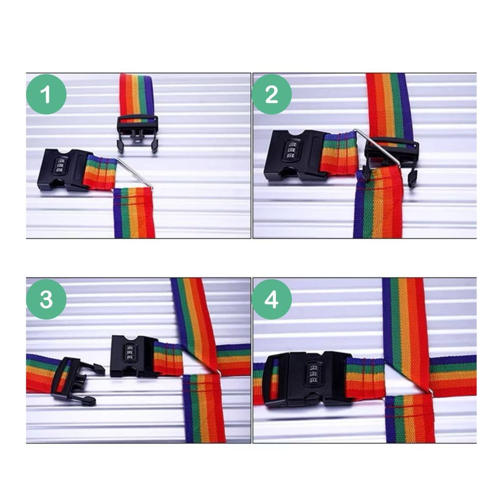 Trekki Suitcase Straps, Set of 2 [I-Shaped/Cross-Shaped], Anti-Theft and Anti-Slip Travel Straps, Adjustable Length, for International Travel and Busi