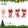 Holiday Window Decorations Static Glass Sticker, Christmas Theme Bow Pattern Print, Removable Door Electrostatic PVC Film for Home And Store