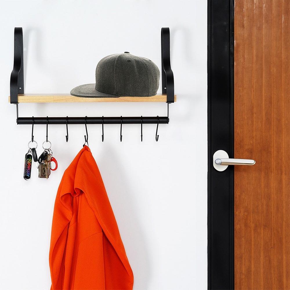 Wall Hanging Kitchen Bathroom Shelf Rail for Utensils, Cups, Towels