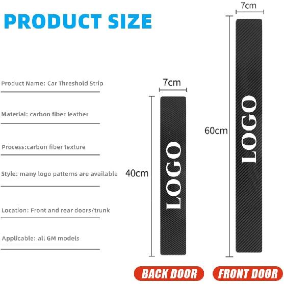 4Pcs Car Door Sill Protector For CR-V Accessories Fit For CRV Carbon Fiber Leather Door Sill Sticker, Decoration Door Sill Scuff Plate Sticker For
