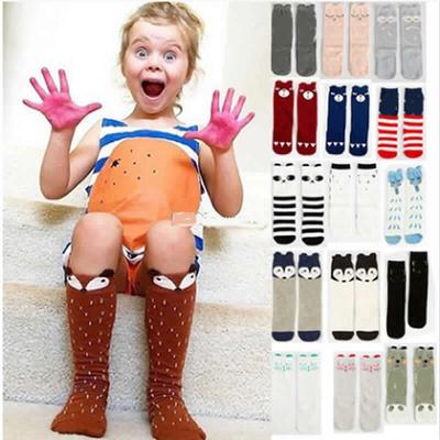 Animal Print Knee High Baby Girls Socks Anti Slip Cartoon Cat Leg Warmers Infant Baby Long Socks Cotton Newborn Baby Boy Socks